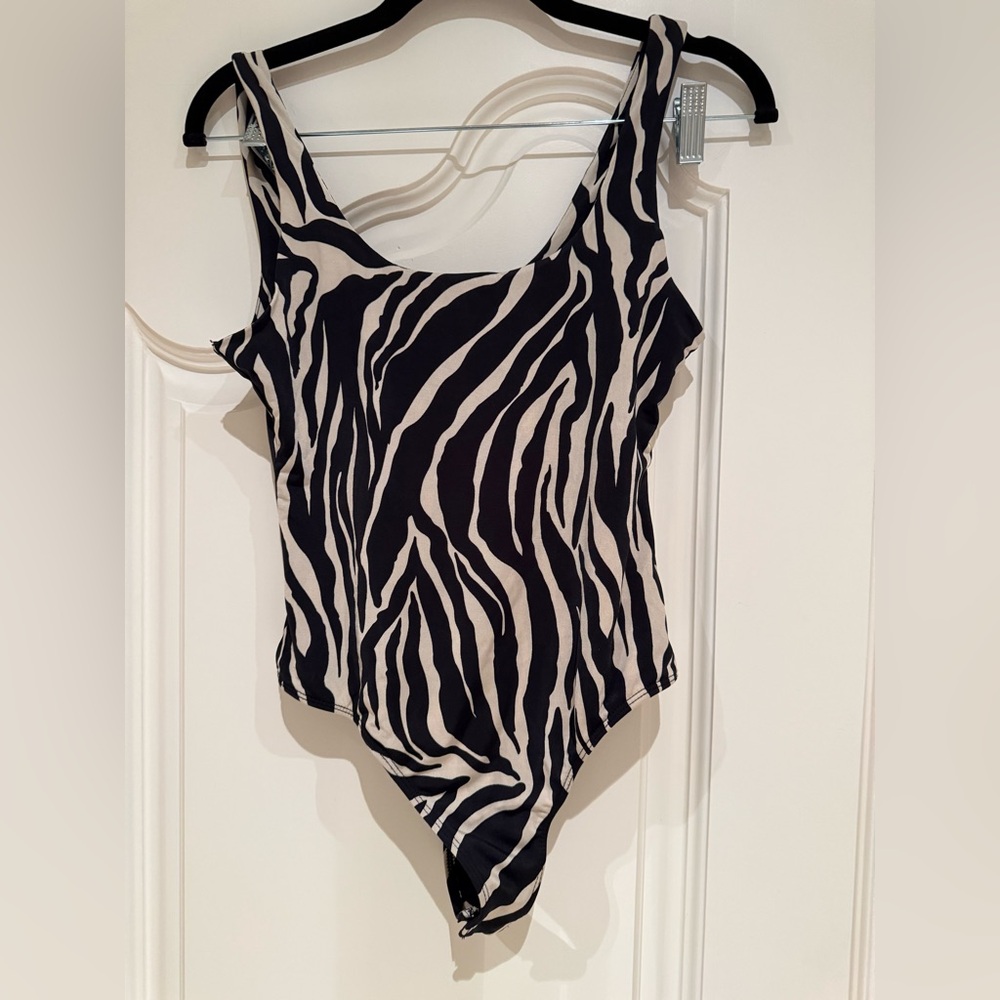 Revamped Black and White Zebra  Bodysuit